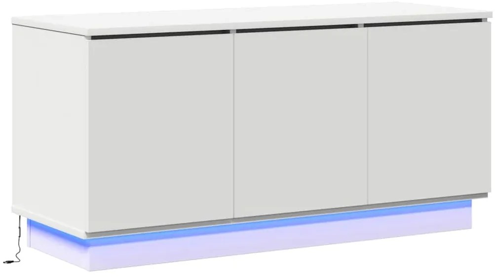 vidaXL Ντουλάπα Τηλεόρασης με LED Λευκό 100 x 38 x 49 εκ.