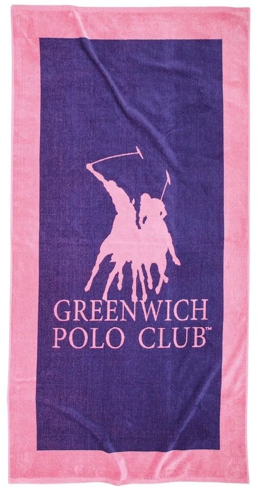 Πετσέτα Θαλάσσης 4001 Purple-Pink Greenwich Polo Club Θαλάσσης 90x180cm 100% Βαμβάκι