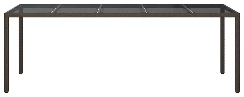 vidaXL Τραπέζι Κήπου για Φαγητό Καφέ 250 x 100 x 75 cm Πολυ ράταν