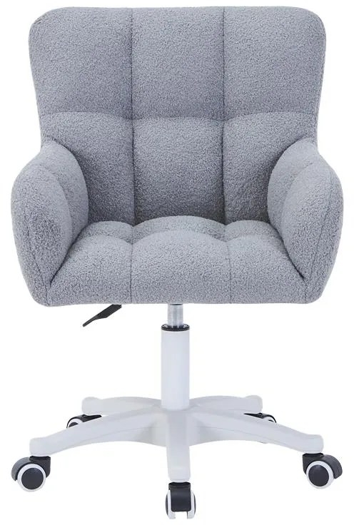 Πολυθρόνα περιστρεφόμενη Givole σε γκρι μπουκλέ ύφασμα 50x35x79εκ 55x50x86 εκ.