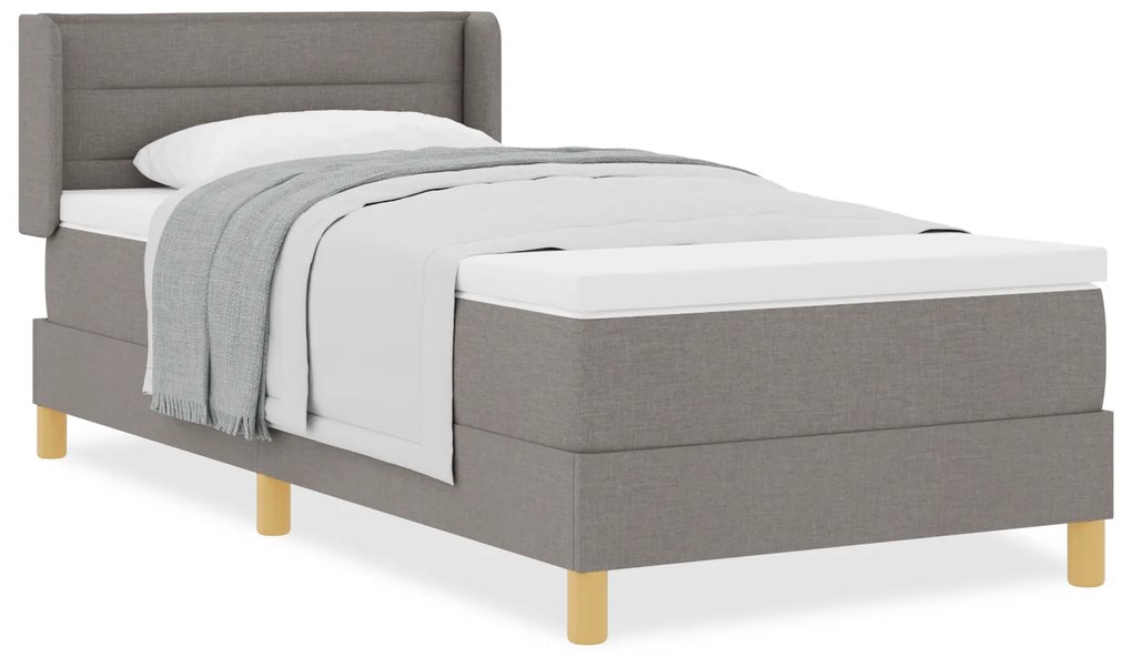 vidaXL Κρεβάτι Box Spring με Στρώμα σε Ταούπ, 90x200 εκ, Ύφασμα