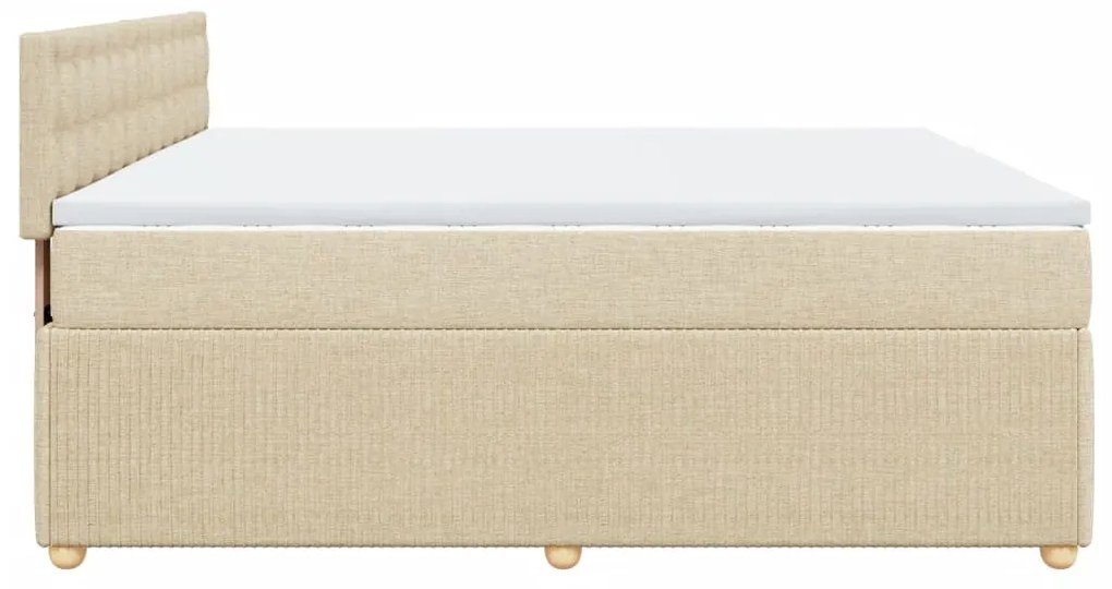 ΚΡΕΒΑΤΙ BOXSPRING ΜΕ ΣΤΡΩΜΑ ΚΡΕΜ 180X200 ΕΚ. ΥΦΑΣΜΑΤΙΝΟ 3287554