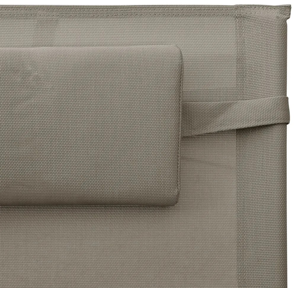 vidaXL Ξαπλώστρα Taupe / Γκρι από Textilene