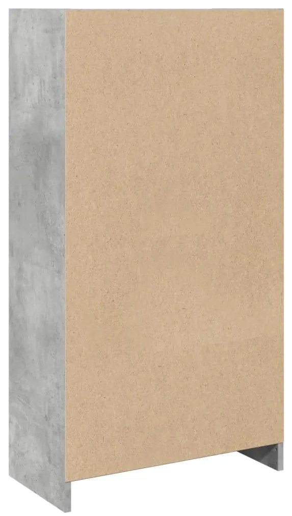 vidaXL Βιβλιοθήκη Γκρι Σκυροδέματος 57x28,5x107,5 εκ. Επεξεργ. Ξύλο