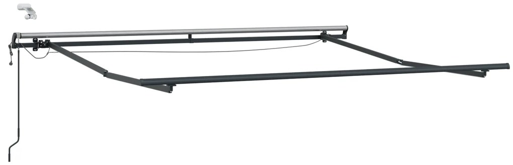 vidaXL Αυτόματη Ανασυρόμενη Τέντα με Ριγέ LED 350x250 εκ.