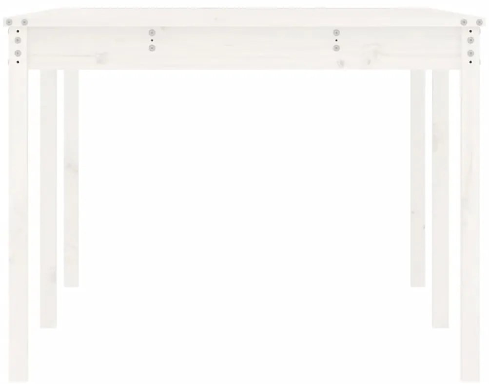 vidaXL Τραπέζι Κήπου Λευκό 203,5 x 100 x 76 εκ. από Μασίφ Ξύλο Πεύκου