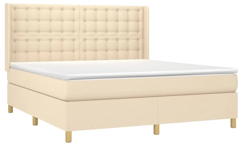 ΚΡΕΒΑΤΙ BOXSPRING ΜΕ ΣΤΡΩΜΑ ΚΡΕΜ 160X200 ΕΚ. ΥΦΑΣΜΑΤΙΝΟ 3132326