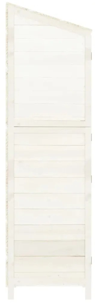 Αποθήκη Κήπου Λευκή 102 x 52 x 174,5 εκ. από Μασίφ Ξύλο Ελάτης - Λευκό