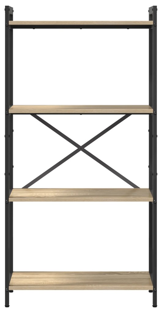 vidaXL Βιβλιοθήκη Sonoma Δρυς 60 x 30 x 118 εκ MDF και Χάλυβας