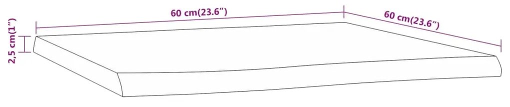 ΕΠΙΦΑΝΕΙΑ ΤΡΑΠΕΖΙΟΥ ΤΕΤΡΑΓΩΝΗ 60X60X2,5 ΕΚ. ΜΑΣΙΦ ΞΥΛΟ ΑΚΑΚΙΑΣ 370618