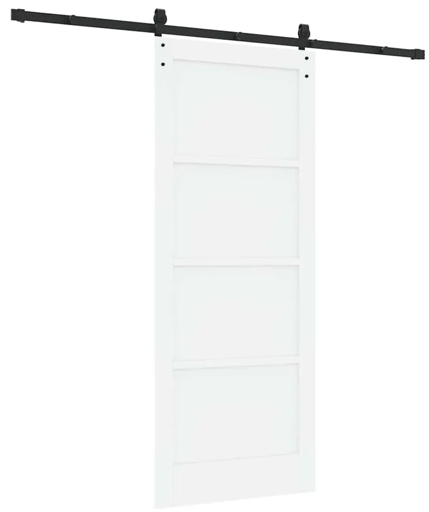 vidaXL Συρόμενη Πόρτα Λευκό και μαύρο 83 x 202 εκ.