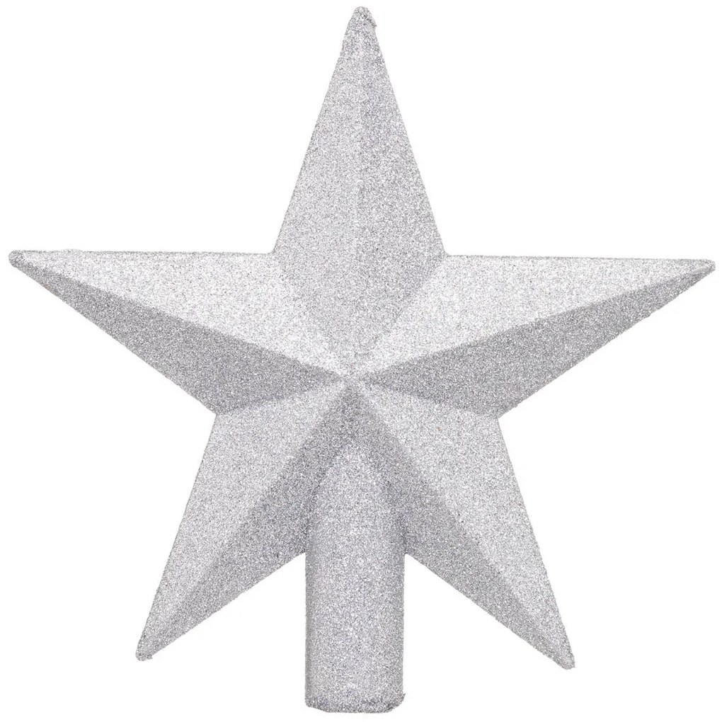 Χριστουγεννιάτικη Κορυφή Δέντρου 22εκ. A-S Glitter Silver 184432