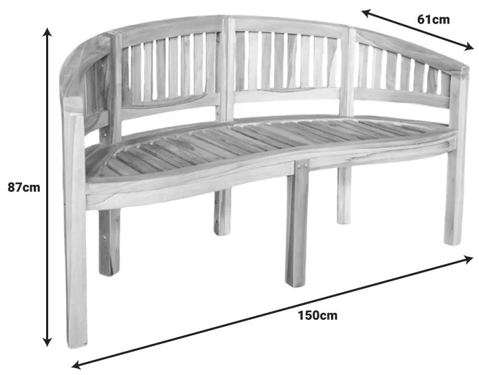 ΚΑΝΑΠΕΣ ΤΡΙΘΕΣΙΟΣ COREN PAKOWORLD ΦΥΣΙΚΟ TEAK ΞΥΛΟ 150X61X87ΕΚ