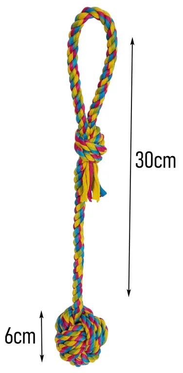 Παιχνίδι Σκύλου από Σχοινί με Κόμπο και Θηλιά 30cm - Rope Dog Toy with Knot and Loop