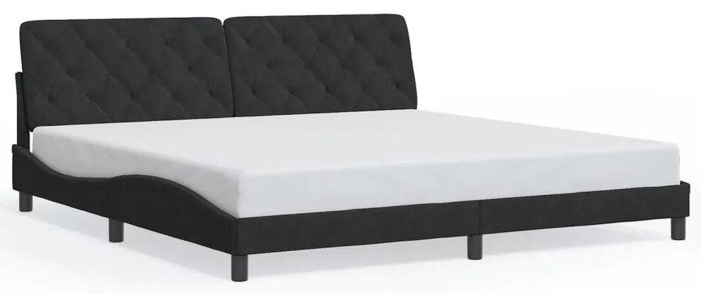 vidaXL Πλαίσιο κρεβατιού με LED χωρίς στρώμα Μαύρο 200 x 200 εκ. Βελούδινο