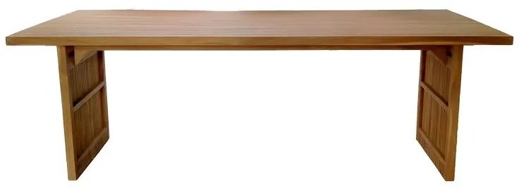 Τραπέζι Zibra teak ξύλο σε φυσική απόχρωση 220x100x75εκ 220x100x75 εκ.