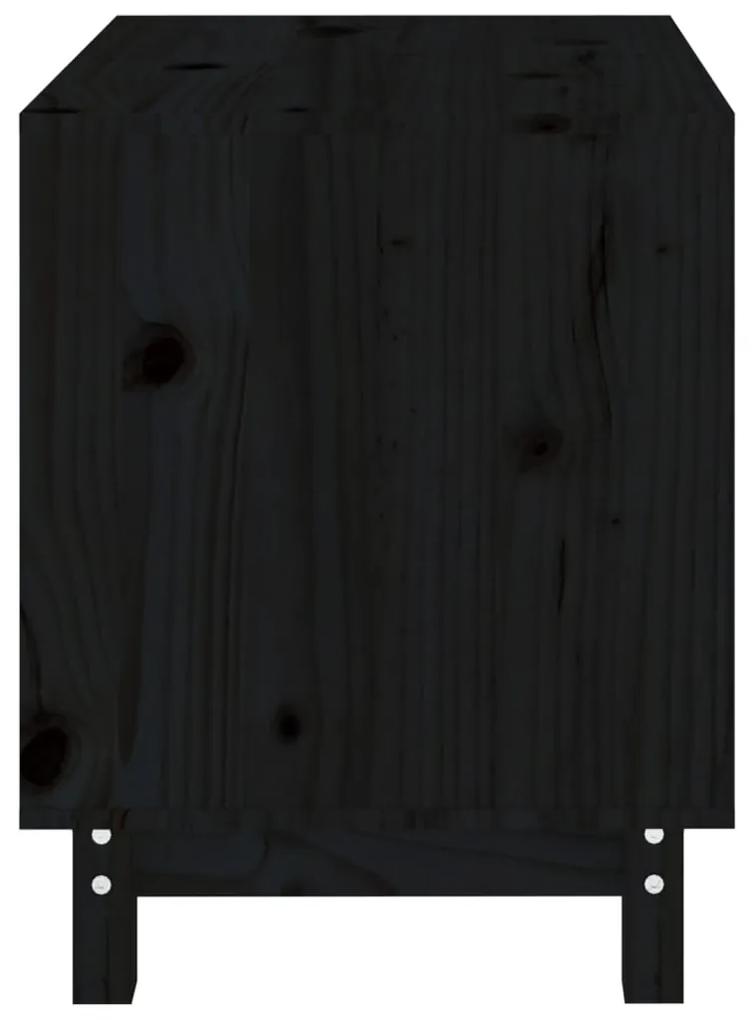 vidaXL Σπιτάκι Σκύλου Μαύρο 60 x 45 x 57 εκ. από Μασίφ Ξύλο Πεύκου