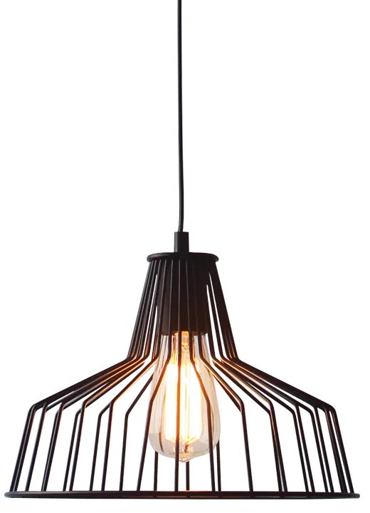 Φωτιστικό Κρεμαστο Aca KS1525P1BK HADES Μαύρο Ματ (Black Mat)
