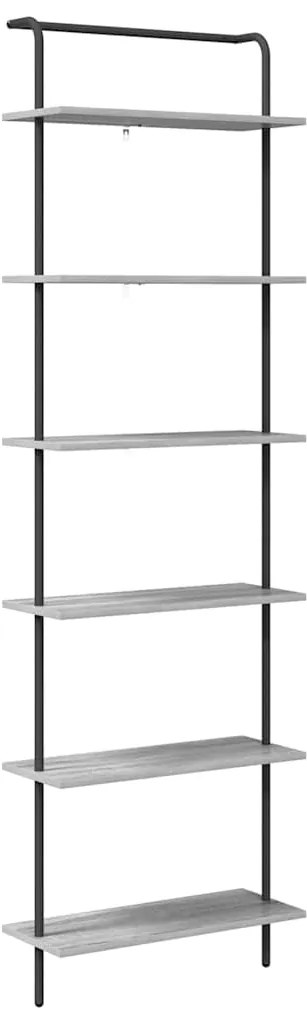 vidaXL Ράφι Βιβλίων Γκρι sonoma 60 x 24 x 203 εκ Επεξεργασμένο ξύλο