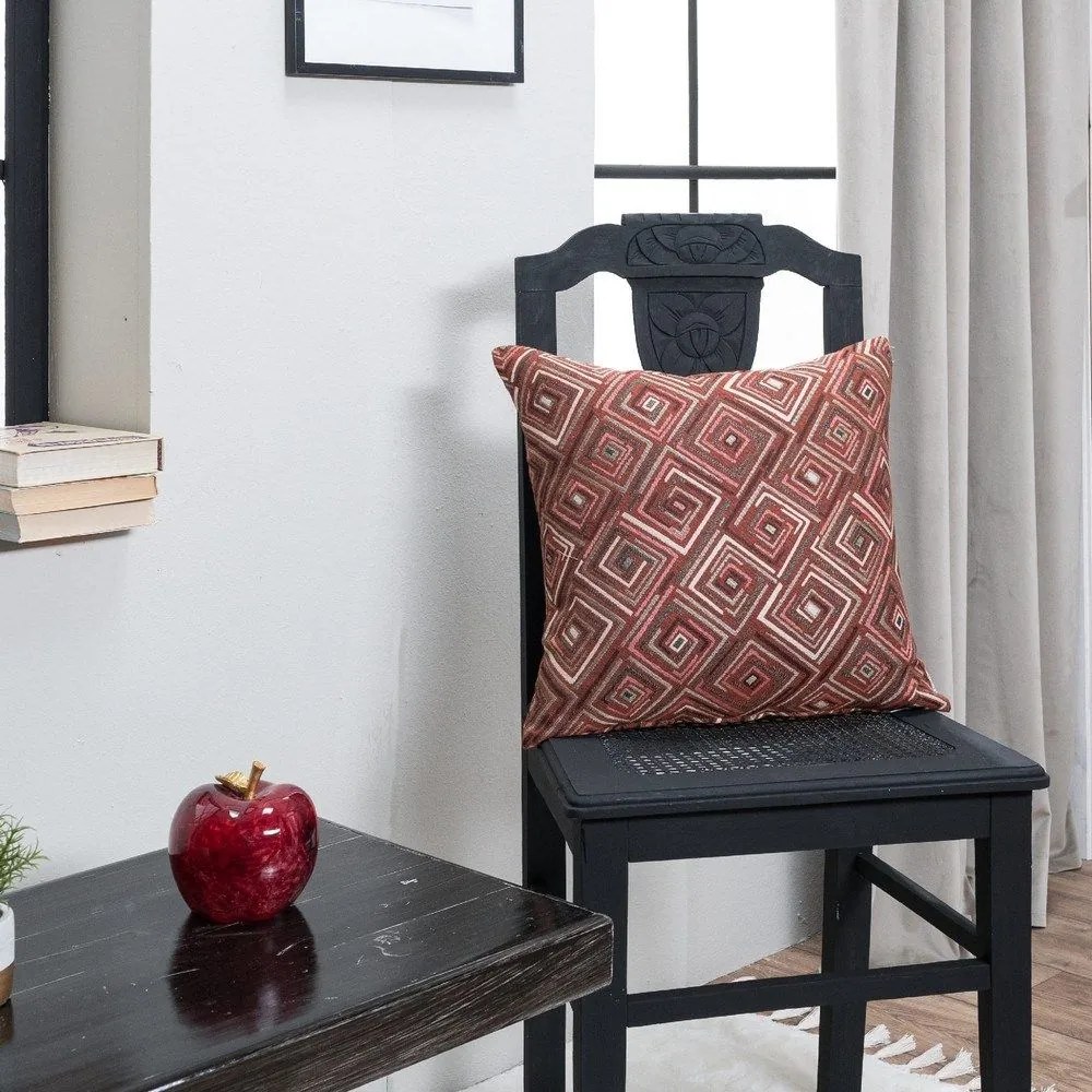Μαξιλάρι Διακοσμητικό (Με Γέμιση) Santos 05 Terracotta Teoran 45X45 Acrylic,Cotton,Polyester