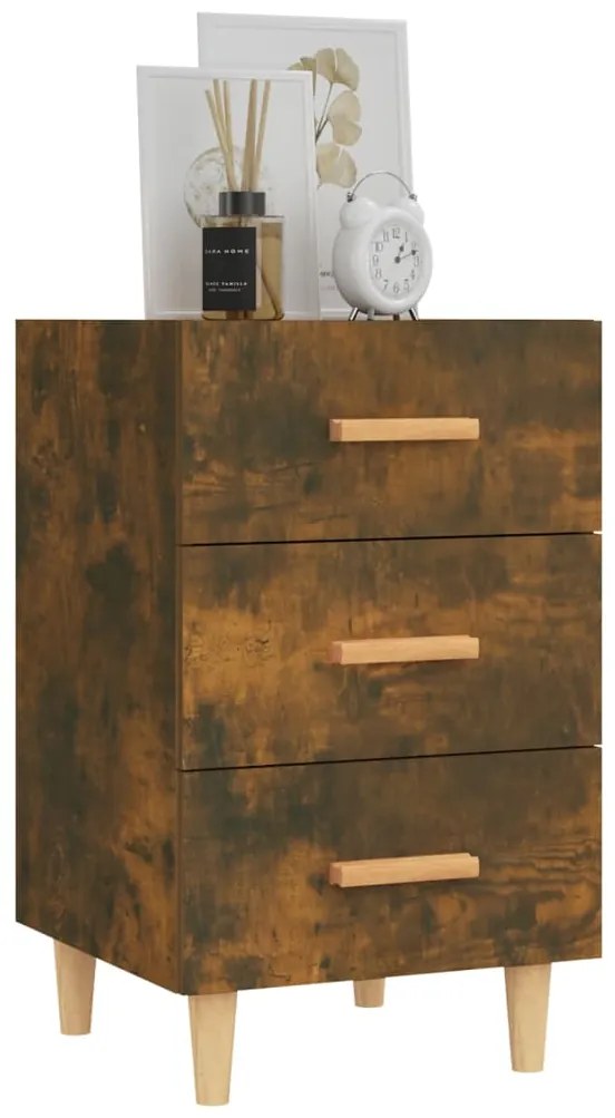 vidaXL Κομοδίνο Καπνιστή Δρυς 40 x 40 x 66 εκ. από Επεξεργασμένο Ξύλο