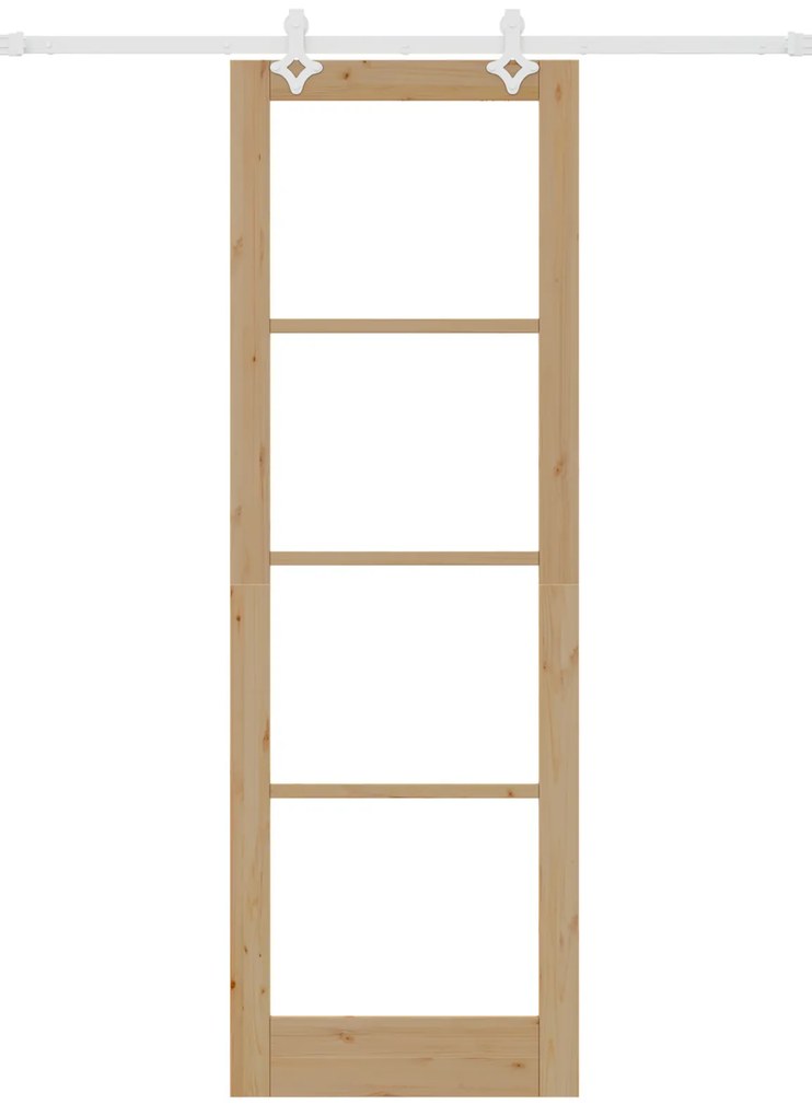 vidaXL Συρόμενη Πόρτα με Σετ Υλικών 78x232 cm Μασίφ Ξύλο Πεύκου