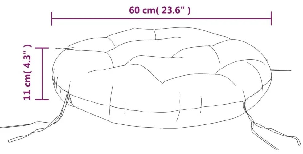 Μαξιλάρι Στρογγυλό Έντονο Πράσινο Ø 60x11εκ. από Ύφασμα Oxford - Πράσινο