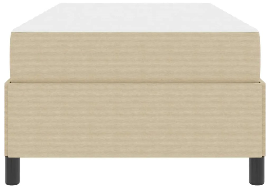 vidaXL Σκελετός Κρεβατιού Ανοιχτό Πράσινο Γκρι 90 x 190 cm ύφασμα