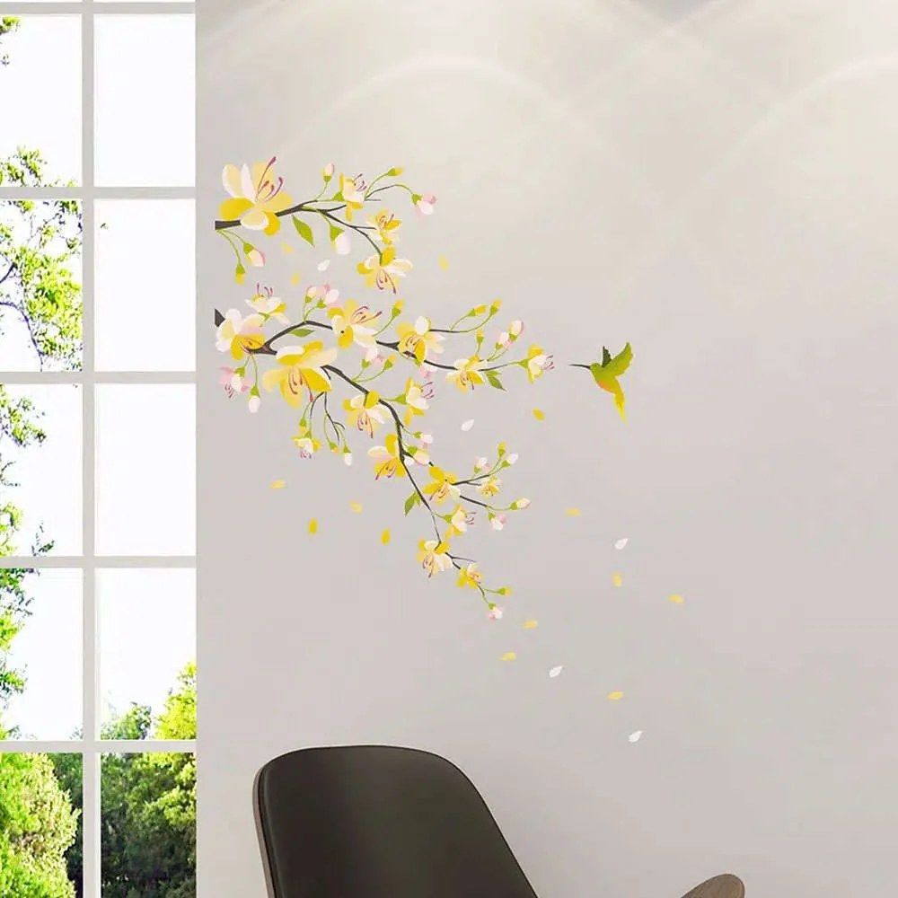 Αυτοκόλλητα Τοίχου Βινυλίου Yellow Branch 54107 72x58cm Yellow Ango Βινύλιο