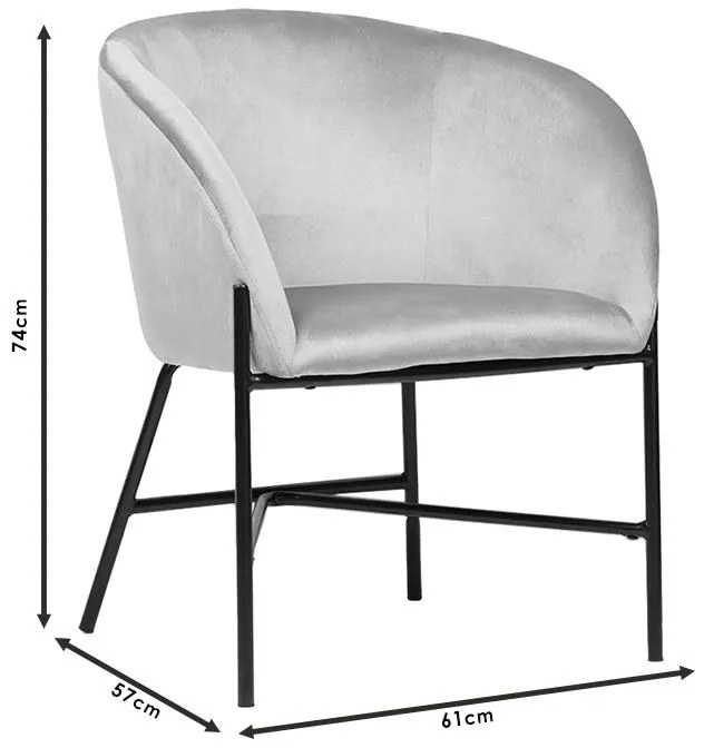Καρέκλα - Πολυθρόνα Julia βελούδο ροζ 61x57x74εκ 61x57x74 εκ.