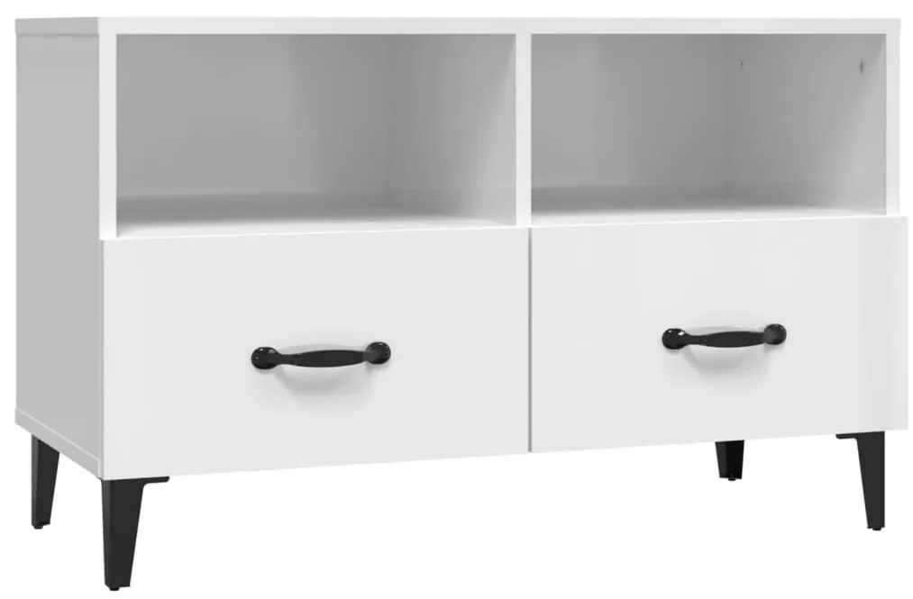 vidaXL Έπιπλο Τηλεόρασης Γυαλ. Λευκό 80x36x50 εκ. Επεξεργασμένο Ξύλο