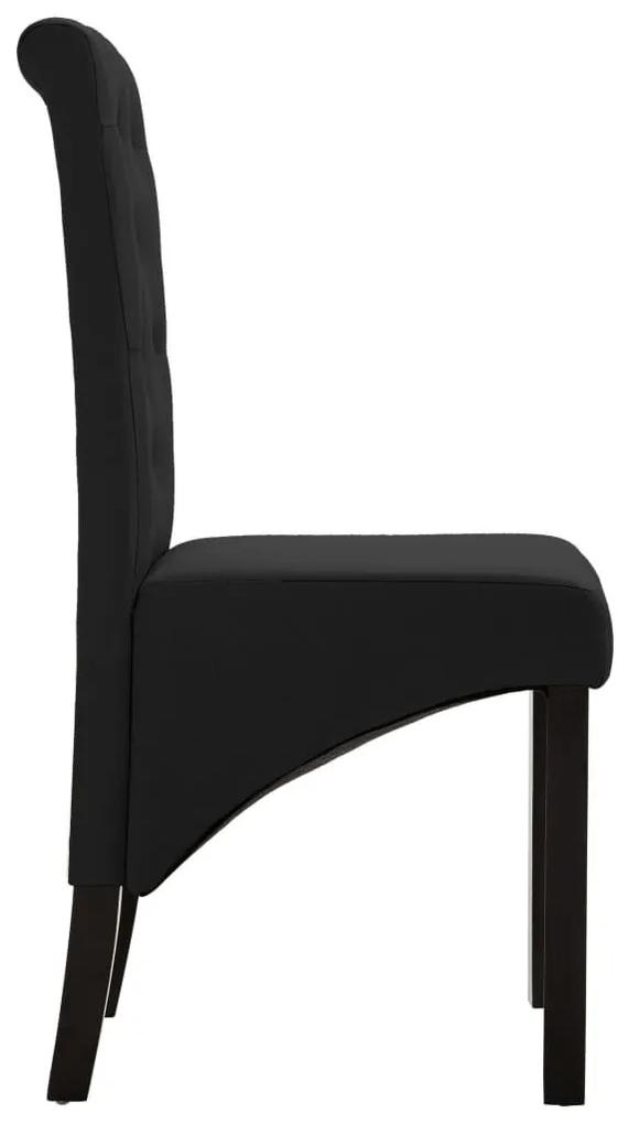 Καρέκλες Τραπεζαρίας 4 τεμ. Μαύρες Υφασμάτινες - Μαύρο