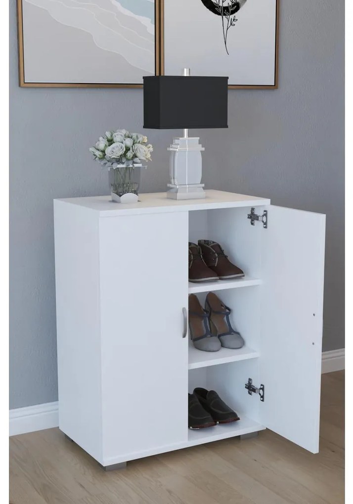 Παπουτσοθήκη MASEGO Λευκό Μοριοσανίδα 35x72x80cm - 14870026 - 14870026