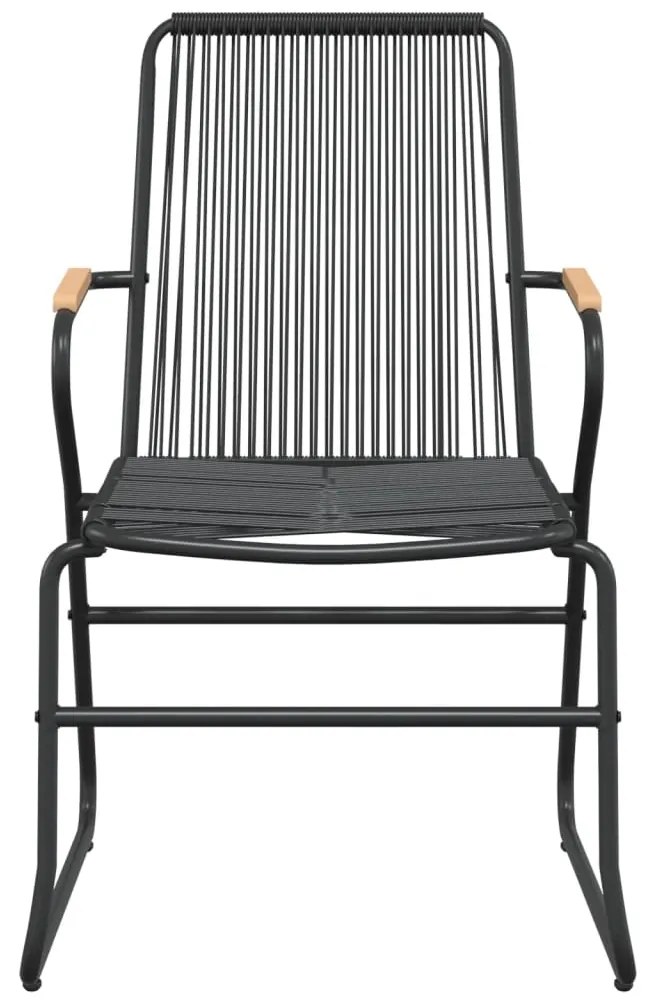 vidaXL Σετ Τραπεζαρίας Κήπου 9 Τεμαχίων Μαύρο από Ρατάν PVC