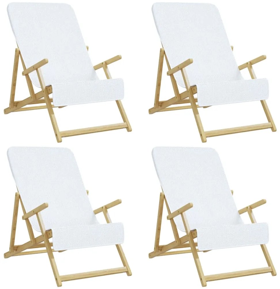 vidaXL Πετσέτες Θαλάσσης 4 τεμ. Λευκές 60 x 135 εκ. Ύφασμα 400 GSM