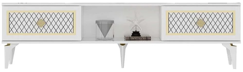 Έπιπλο Τηλεόρασης Herry 475OLV2925 150x29,6x44,6cm White-Gold
