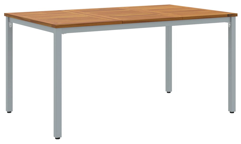 vidaXL Τραπέζι Κήπου 150x90x75 εκ από Στερεό Δρυ και Μέταλλο