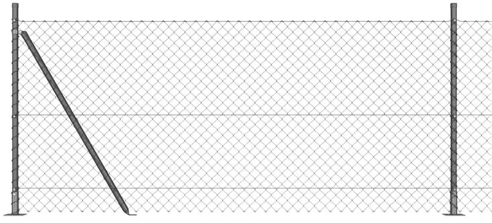 vidaXL Φράκτης από αλυσίδα με στύλους Ασημί 25 x 0.8 μ Ατσάλι