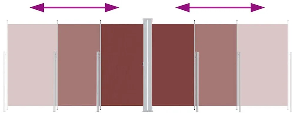 vidaXL Σκίαστρο Πλαϊνό Συρόμενο Καφέ 200 x 600 εκ.