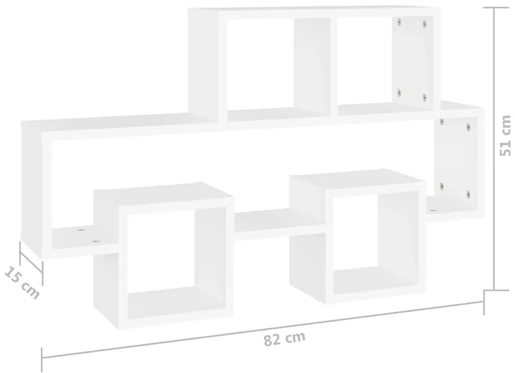 vidaXL Ράφι Τοίχου σε Σχήμα Αυτοκινήτου Λευκό 82x15x51 εκ. Επεξ. Ξύλο
