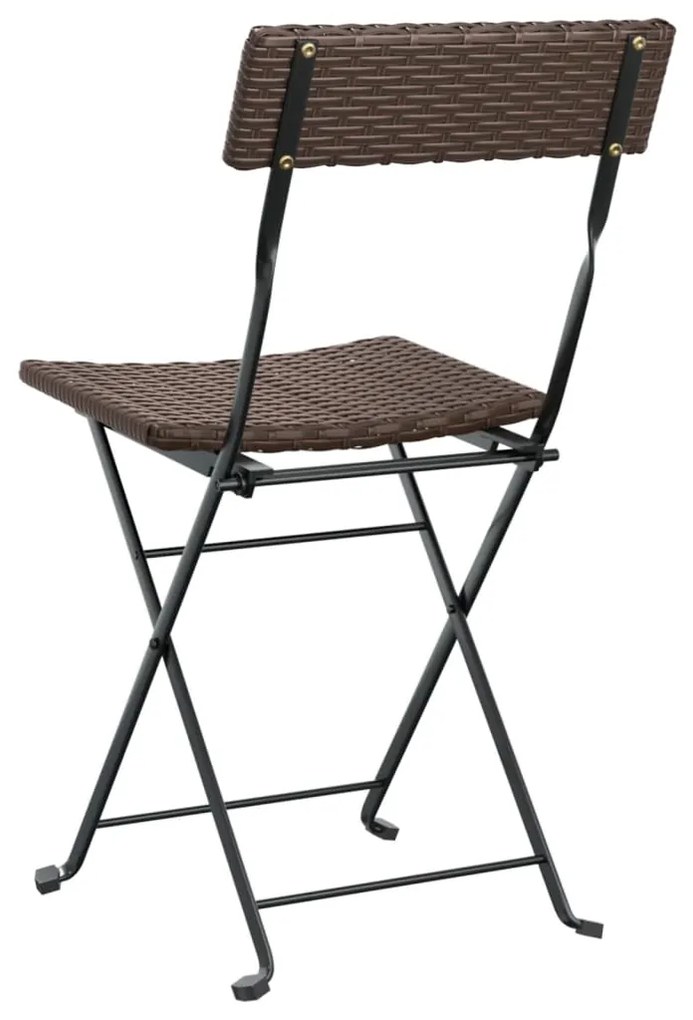 vidaXL Καρέκλες Bistro Πτυσσόμενες 8 τεμ. Καφέ Συνθετικό Ρατάν&Ατσάλι