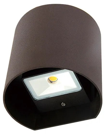 Adeleq Led Φωτιστικό Επίτοιχο Αλουμινίου Κύλινδρος Διπλής Κατεύθυνσης 2x3W 3000K Σκουριά 3-691781