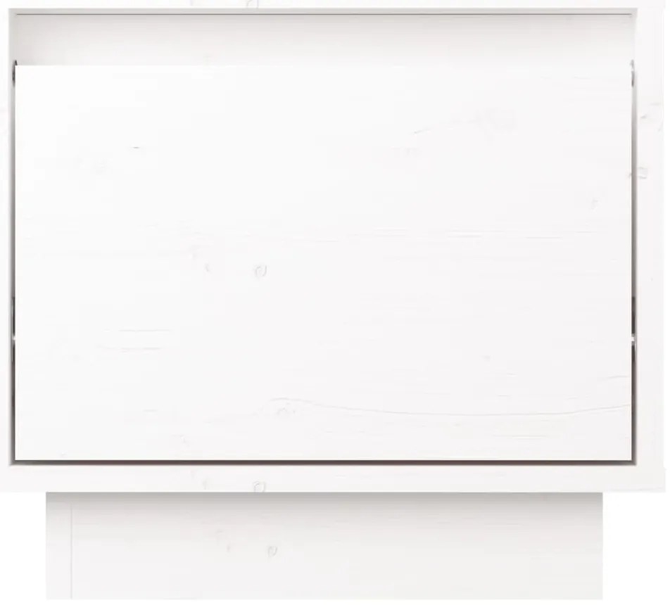 vidaXL Κομοδίνο Λευκό 35 x 34 x 32 εκ. από Μασίφ Ξύλο Πεύκου