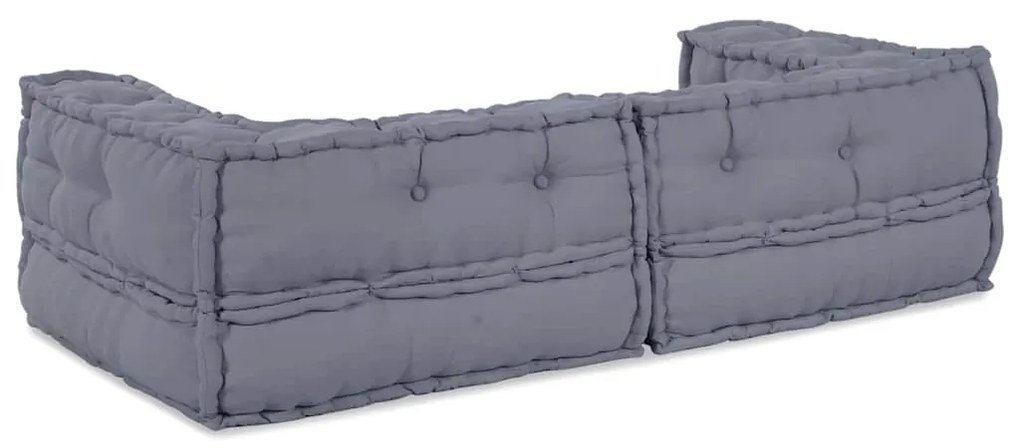 vidaXL Γκρι Modular Pouffe 140x70x36 Ύφασμα