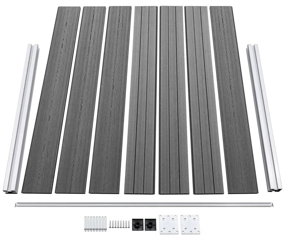 vidaXL Σετ Πάνελ Περίφραξης Γκρι 699 x 146 εκ. από WPC