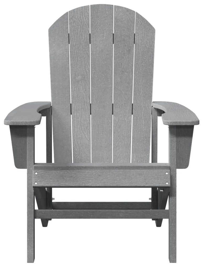 vidaXL Καρέκλα Adirondack Ανοιχτό γκρι 74x82x91 cm HDPE