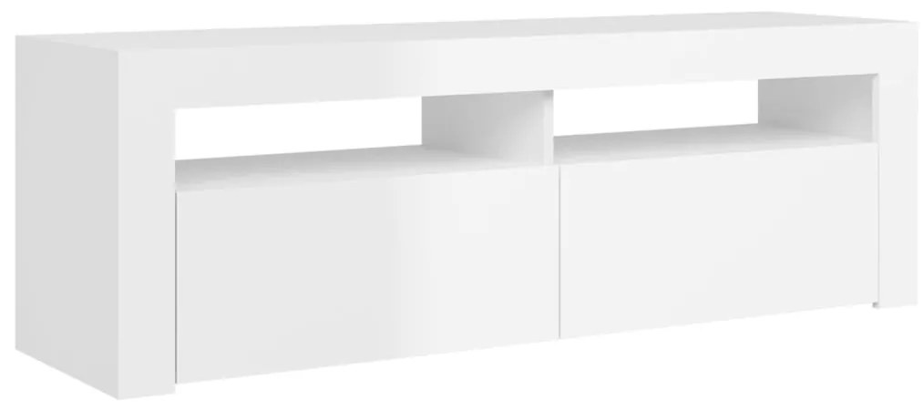 vidaXL Έπιπλο Τηλεόρασης με LED Γυαλιστερό Λευκό 120 x 35 x 40 εκ.