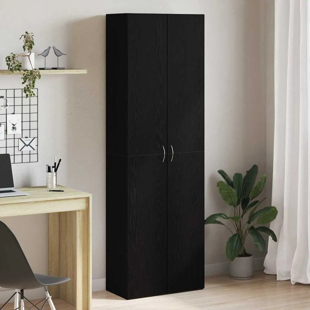 vidaXL Μαύρο Κάστρο Γραφείου 60 x 32 x 190 εκ. από μηχανικά ξύλα.