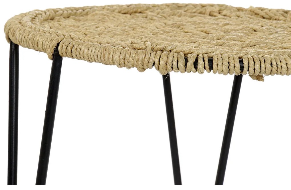 Σετ με 3 τραπέζια DKD Home Decor Καφέ Μαύρο Φυσικό 62 x 62 x 40 cm 62 x 62 x 40,5 cm