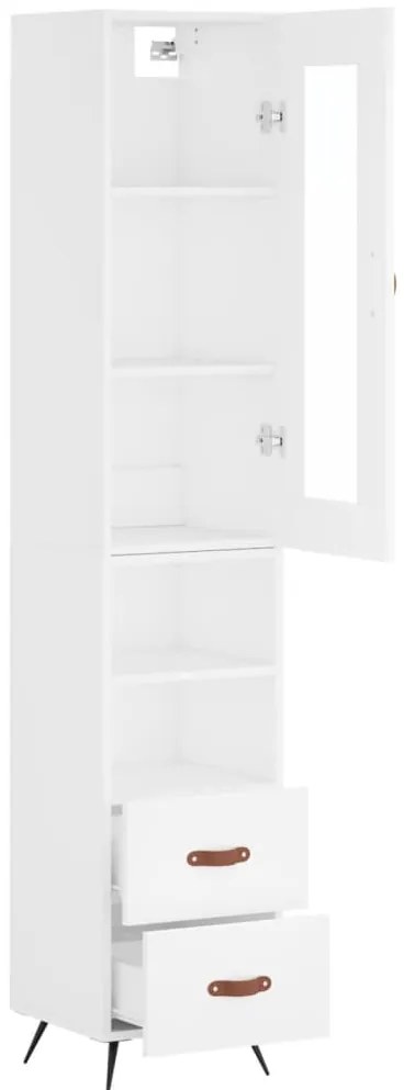 vidaXL Ντουλάπι Λευκό 34,5 x 34 x 180 εκ. από Επεξεργασμένο Ξύλο